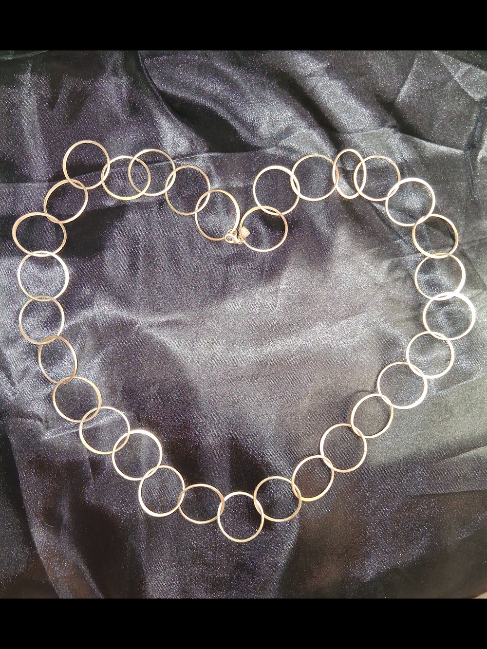 Vtg Banana Republic Gold Linked Circle Necklace 30"